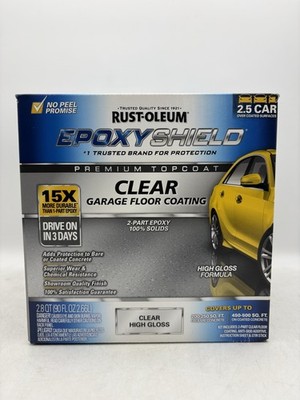 New Rust-Oleum 292514 EpoxyShield Premium Garage Floor Coating Kit 90 oz- Clear