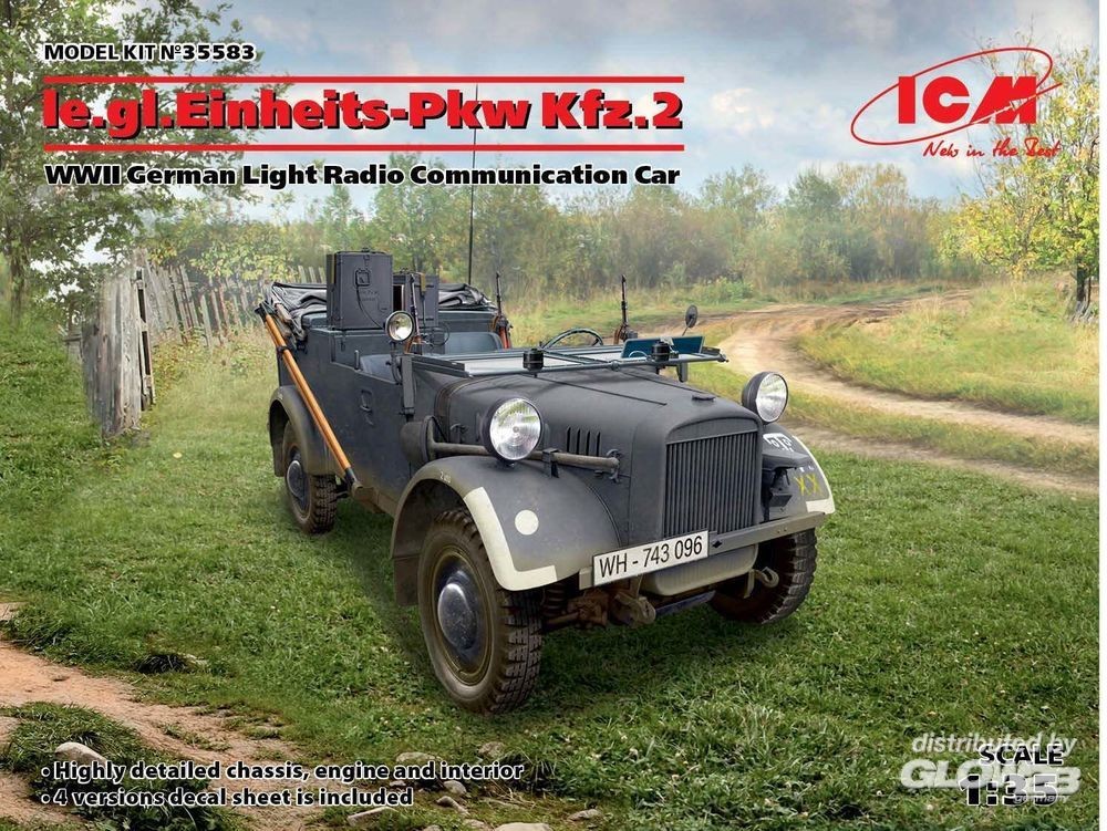 ICM: le.gl.Einheitz-Pkw KFZ.2,WWII GermanLigh Radio Communication Car in 1:35 [3