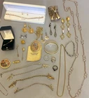 Vintage Jewelry Lot Sterling Pearl Goldtone Enamel Designer Costume Signed 25P