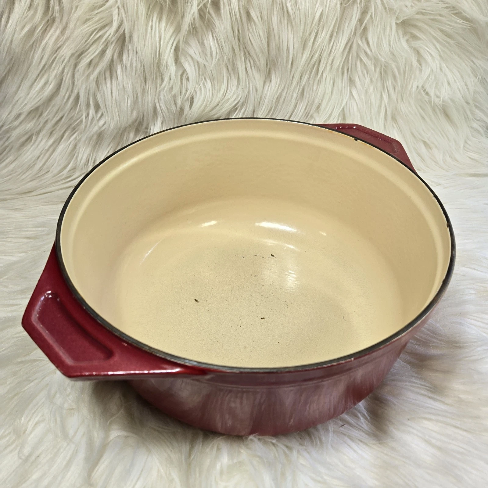 VTG Le Creuset Dutch Oven Red #24 French Cast Iron 4 Quart NO LID