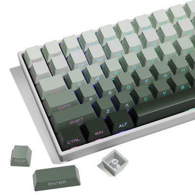 XVX Shine Through Gradient Seaweed Green Keycaps 136 Keys Side Print PBT Set