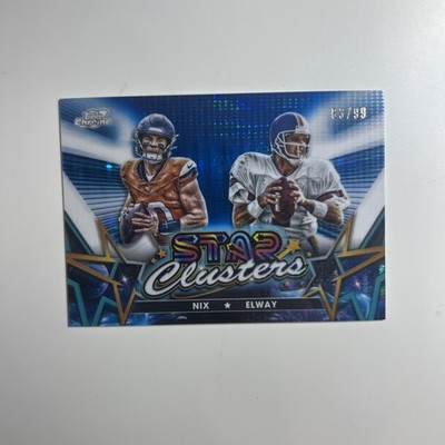 2024 Topps Cosmic Chrome Bo Nix John Elway Star Cluster Blue /99 Broncos (RC)