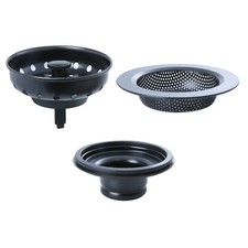 3-Pack Black Stainless Steel Sink Strainer Stopper Mesh Drain Catcher Kit