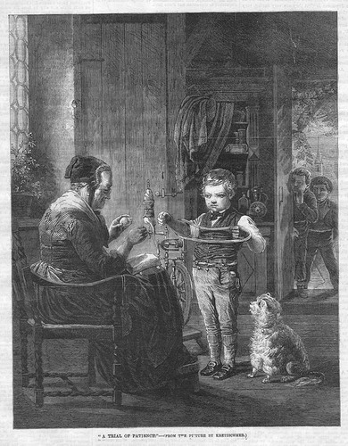 TRIAL OF PATIENCE by Johan Hermann Kretzschmer - Antique Print 1863