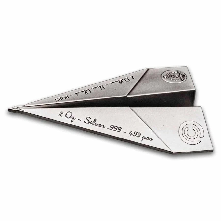 2025 Niue 2 oz Silver Folded Dreams: Paper Airplane (Box & COA) FAST SHIP