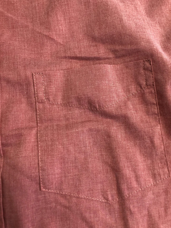 Camisa Antigua Azul Marino Para Hombres XL Roja Manga Larga Con Botones Calce Ajustado Bolsillo Informal Foto 3 de 4