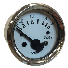 Vdo Cockpit Marine 52mm 2-116 Voltmeter - White Dialchrome Bezel