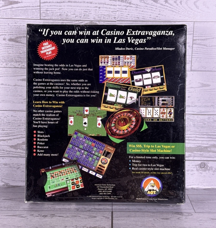 Vintage 1998 Casino Extravaganza CD-ROM American Game Technology New Sealed RARE - Image 2 of 4
