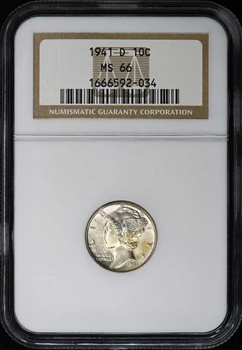1941-D Mercury Dime 10C NGC MS66
