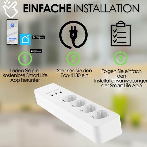 Regleta de enchufes WiFi controlada por aplicación WiFi Smart Home enchufe múltiple - Imagen 8 de 9