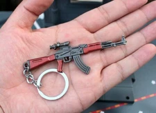 1/12 toy mini gun AK47 AKM gun BattleField4 Battleground Key chain IN USA