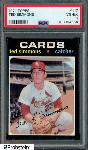 1971 Topps #117 Ted Simmons St Louis Cardinals HOF PSA 4 VG-EX