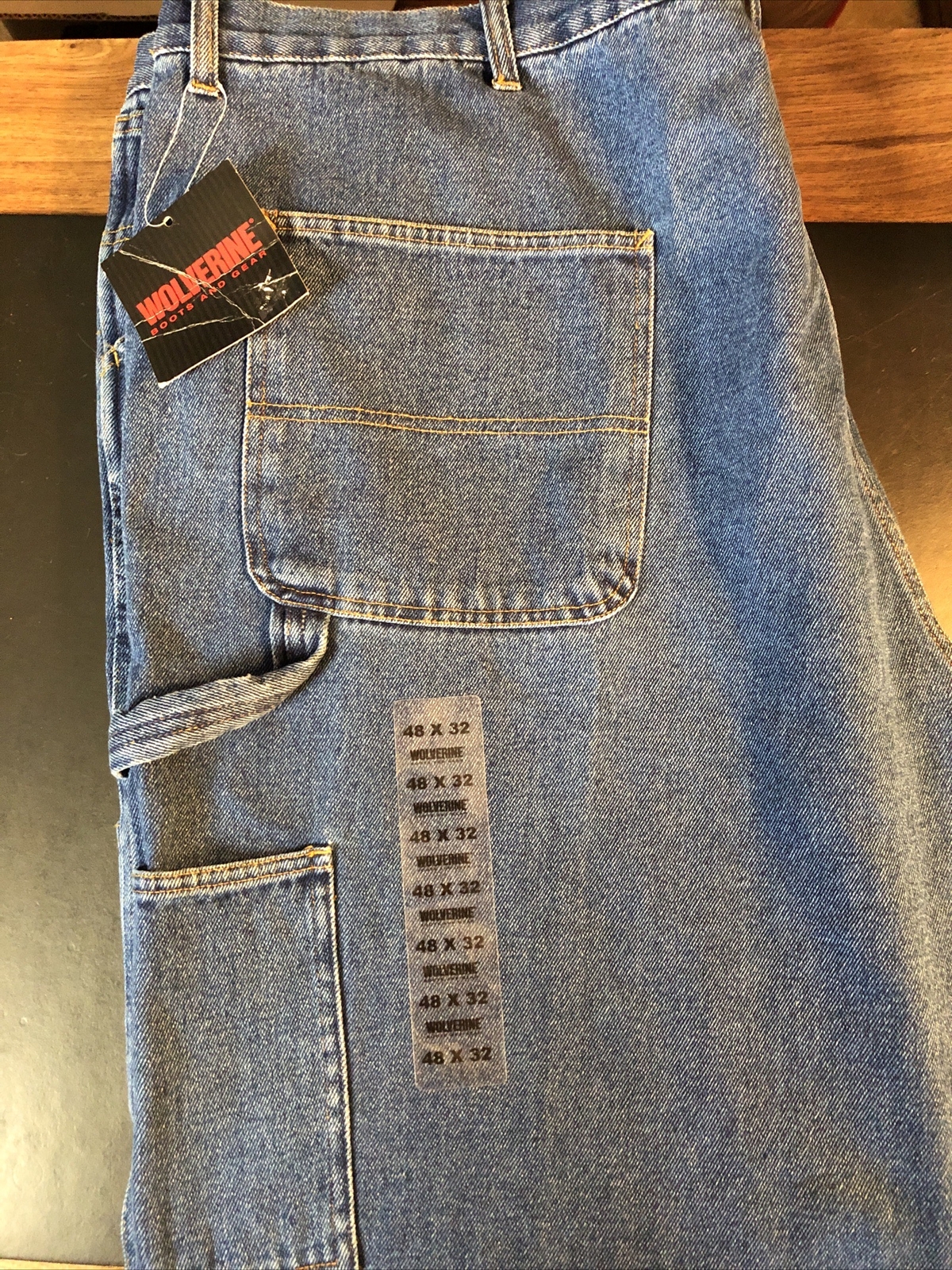 Wolverine NEW w Tags Mens Jeans Size 48x32 Hammer Loop Denim Carpenter
