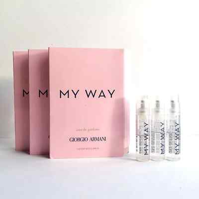 3 x GIORGIO ARMANI My Way Eau De Parfum EDP sample spray 1.2 ml 0.04 oz each