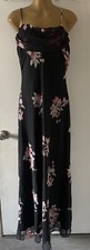 VTG Betsey And Adam Black Floral Strappy Gown Prom Evening Y2k Sz 14 Romantic