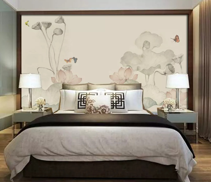 3D Lotus Butterfly 10550NA Wallpaper Wall Mural Removable Self-adhesive Fay