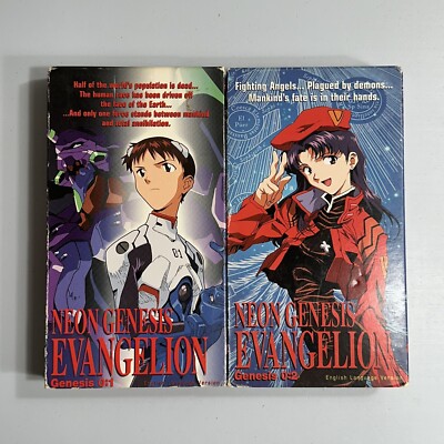 Neon Genesis Evangelion Vol 1 & 2 Lot VHS, 1996, English Dubbed Anime ADV Films