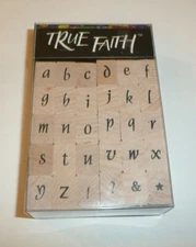 A-Z Lower Case Alphabet 30 Stamps Set Rubber Stamps Letters Font Illuminated