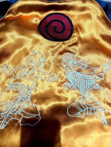 Karakuri Tamashii x Naruto Satin Jacket Sukajan Reversible Black size L 2501SM - 第 3/8 張圖片
