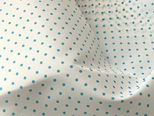 Satin Polka Dot Fabric Blue on White 45 x 99"