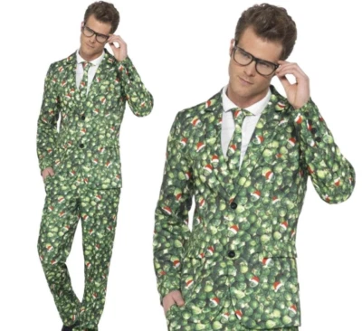 Smiffys Herren Weihnachts-Kostüm Komplettoutfit Grün Polyester M-XL - Bild 1 von 2