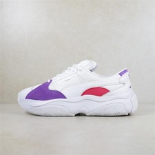 Womens Puma Storm.Y White/Purple/Red Trainers (PF6) RRP £79.99