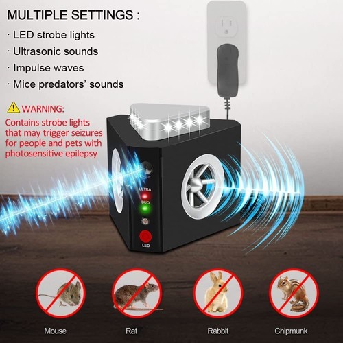 Plug-in Rodent Repeller Mouse Repellent Ultrasonic Mice Electronic Rat Deterrent - Picture 6 of 12