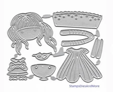 LITTLE GIRL PAPER DOLL Metal Cutting Die Holiday Card Making Scrapbook Pages