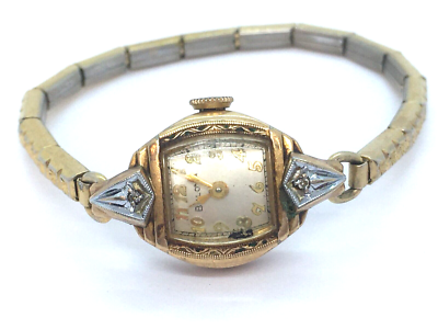 Vintage Bulova 10K Gold Filled Ladies Watch Art Deco 1940s 1950s - FOR REPAIR Vintage 1940s 10K Rolled Gold Case BULOVA Ladies 12K Gold  main image 2