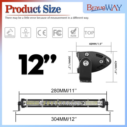 Barra de luz LED DELGADA 12"22"32"42"52 pulgadas punto inundación trabajo conducción para Wrangler JK CJ - Imagen 15 de 24