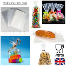 SMALL LARGE CLEAR CELLOPHANE SWEET GIFT CELLO BAGS FOR WAX MELTS FOOD WRAP PARTY