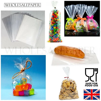 SMALL LARGE CLEAR CELLOPHANE SWEET GIFT CELLO BAGS FOR WAX MELTS FOOD WRAP PARTY