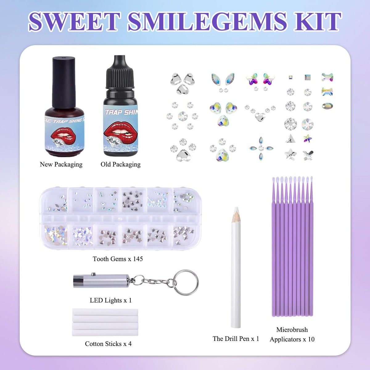 16-teiliges Zahnschmuck Set - Strasssteine Für Zähne Ohne Kleber