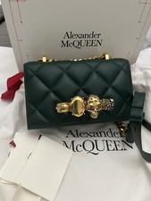 ALEXANDER MCQUEEN Lambskin Quilted Knuckle Shoulder Bag Green NWT W/ Dustcover