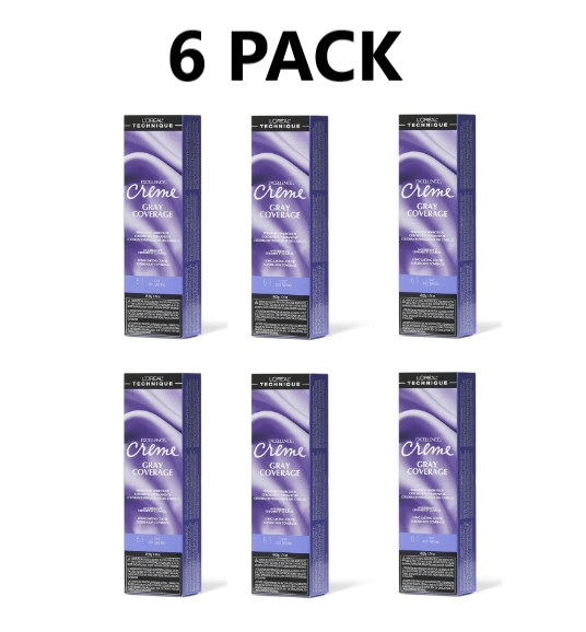 6 PACK L'Oreal Excellence Creme - Gray Coverage-Light Ash Br