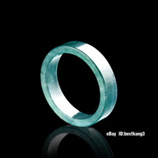 Natural Jadeite Ring For Women Men A Grade Blue Water Ring Square Band Ring