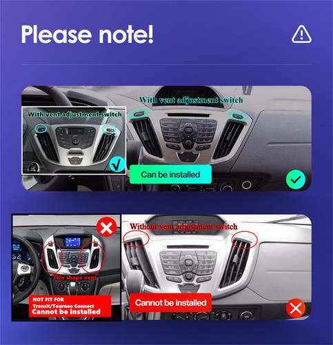 Car Stereo Radio GPS Navi WIFI Mirror Link W/Cam Fit For Ford Transit 2013-2019 - Foto 5 di 24