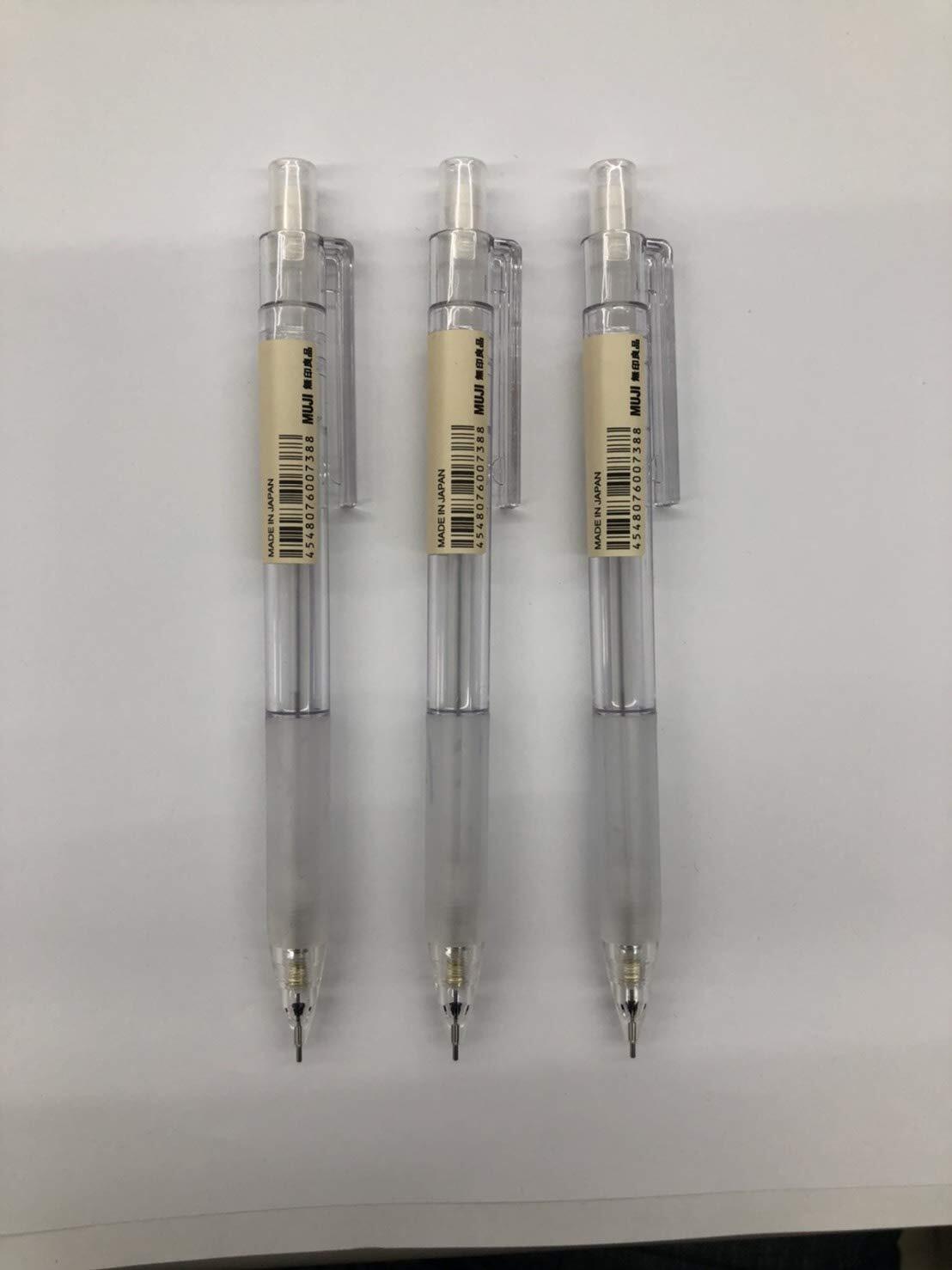 MUJI 3SET Polycarbonate Mechanical Pencil W - Rubber Grip