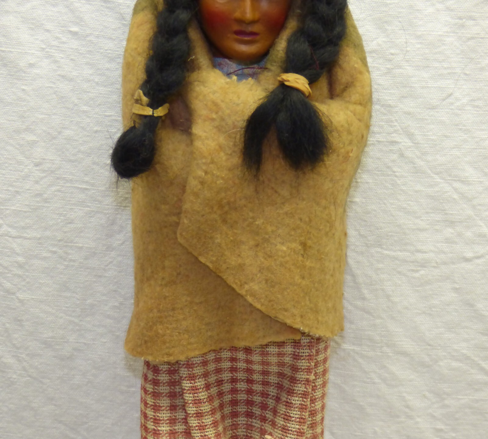 Skookum Dolls 9 7/8" Male & 9" Female w Taped Feet & Side Glancing Eyes Vtg Pair