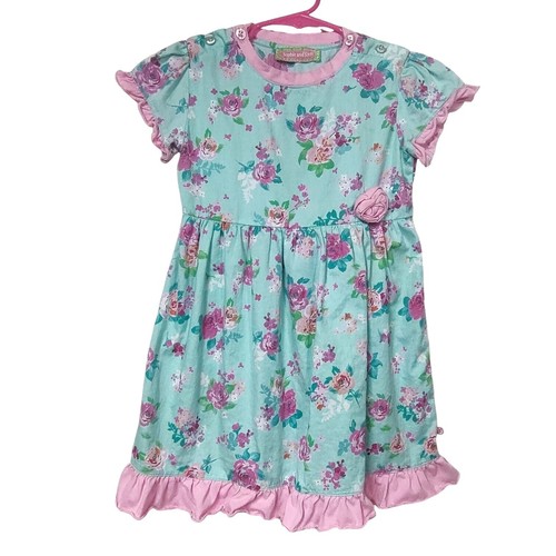 Sophie & Lucas 100% Cotton Pink Embroidered Girl's 4T Christmas Themed Dress
