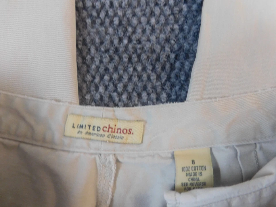 Pantalones chinos rectos beige elástico The Limited para mujer 8 Foto 4 de 4