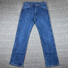 Vintage Wrangler Jeans Mens 31x33 Blue 13MWZ Cowboy Dark Wash USA 70s