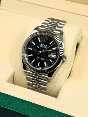 Rolex Datejust 41 Black Index Jubilee Stainless Steel Date Watch
