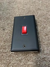 Volex 45A DP Sw Blk Ins Matt Black Angled Edge cooker switch