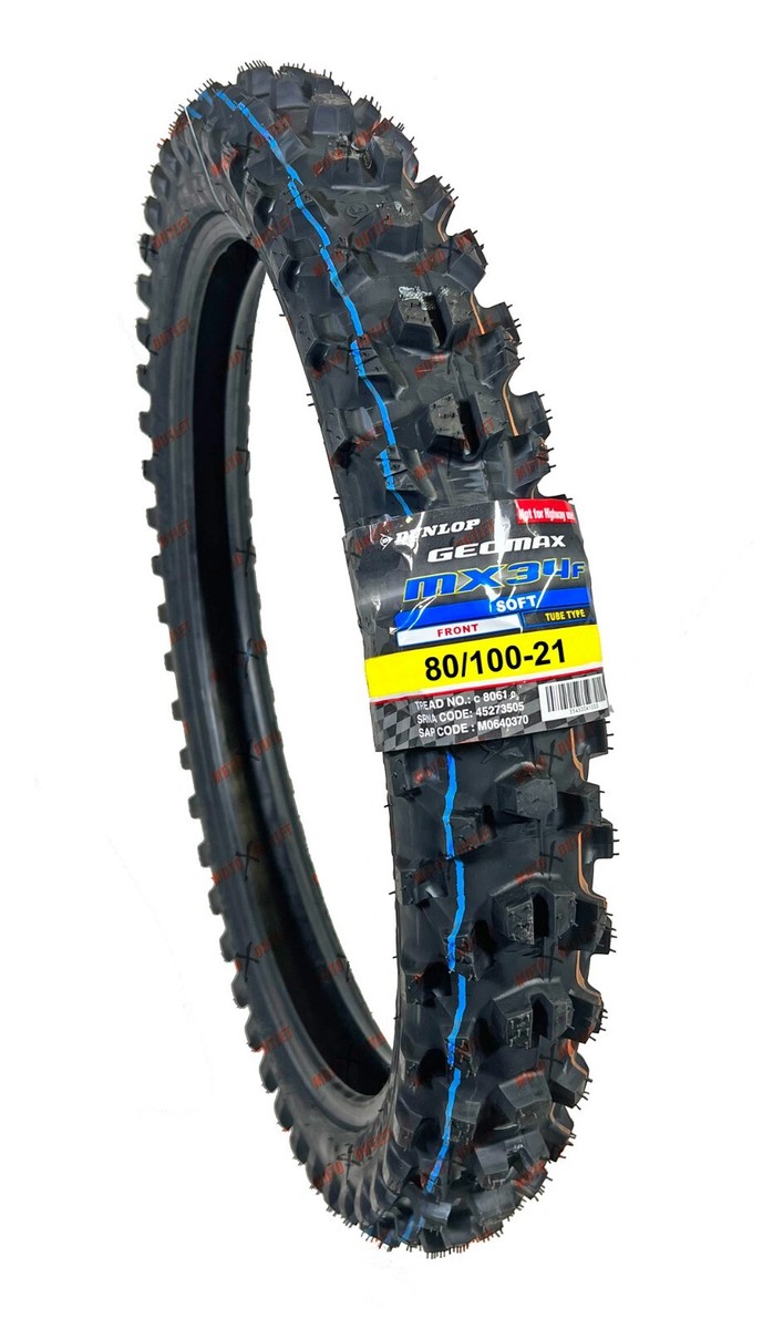 Dunlop MX34 100/90-19 80/100-21 Front & Rear Tire Set Dirt Bike MX