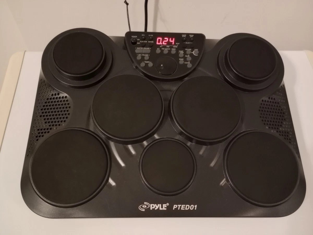 Pyle PTED01 Portable Tabletop 7 Pad Digital DrumSet DRUM SET WORKS
