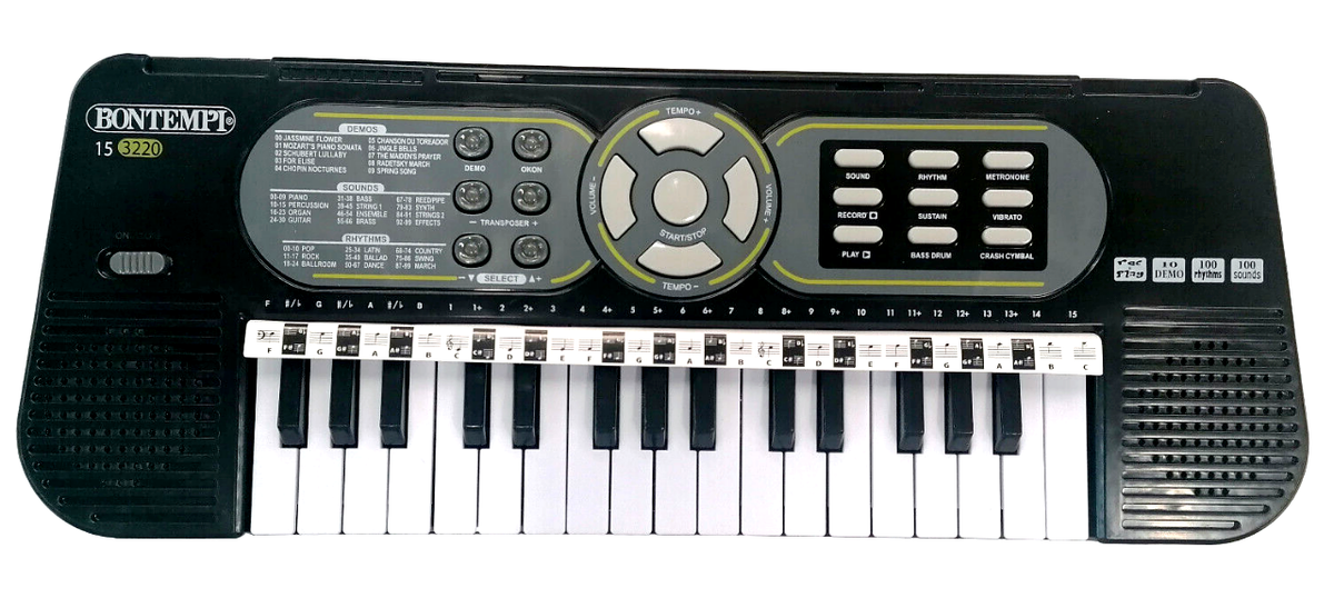 Tastiera Digitale 32 Tasti Mini Scuola Elementare Nera Bontempi