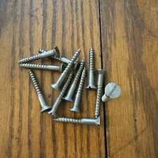 10 X 1-1/2 “ Antique Wood Screws Slotted Flat Head Steel American Made Free Ship