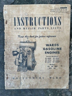 Rare Vintage Montgomery Wards Gasoline Engines repair parts