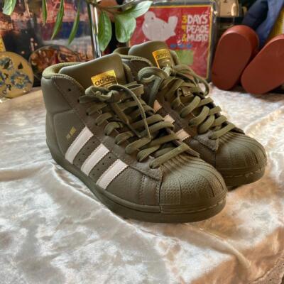ARMY GREEN ADIDAS PRO MODEL MID TOP SNEAKER